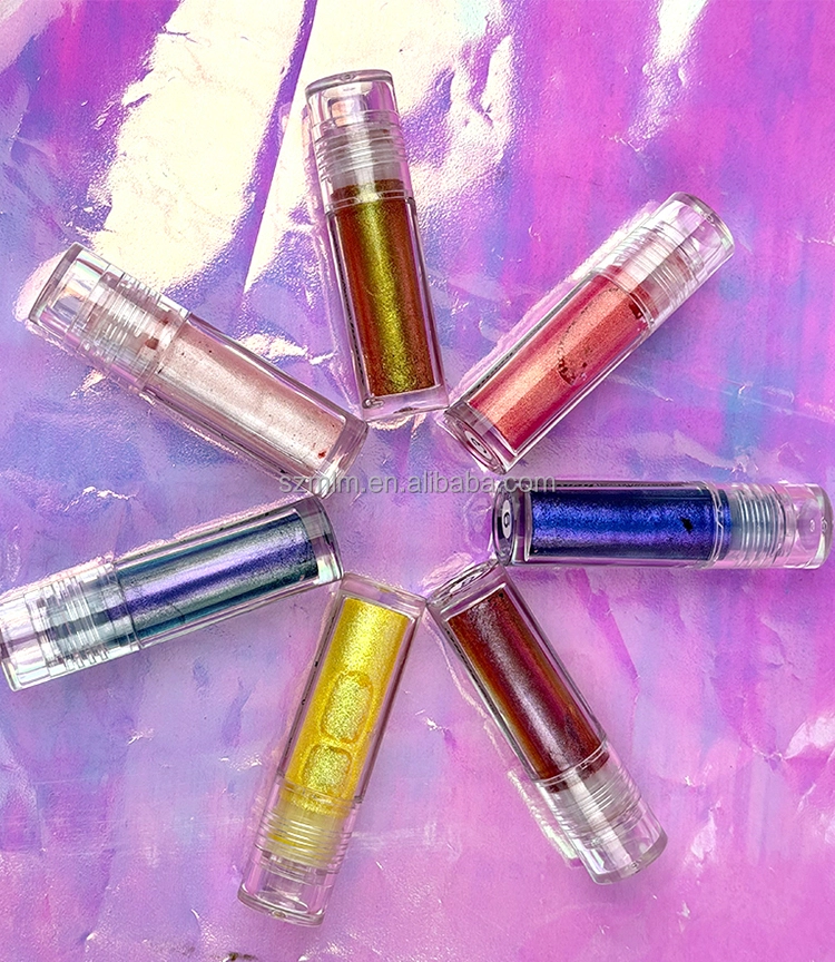 Mlm Makeup Supplier Vegan 5 Color Bi-color Liquid Eyeshadow Vegan Polarized Shiny Pearlescent Matte Double Eyeshadow Pigments 1