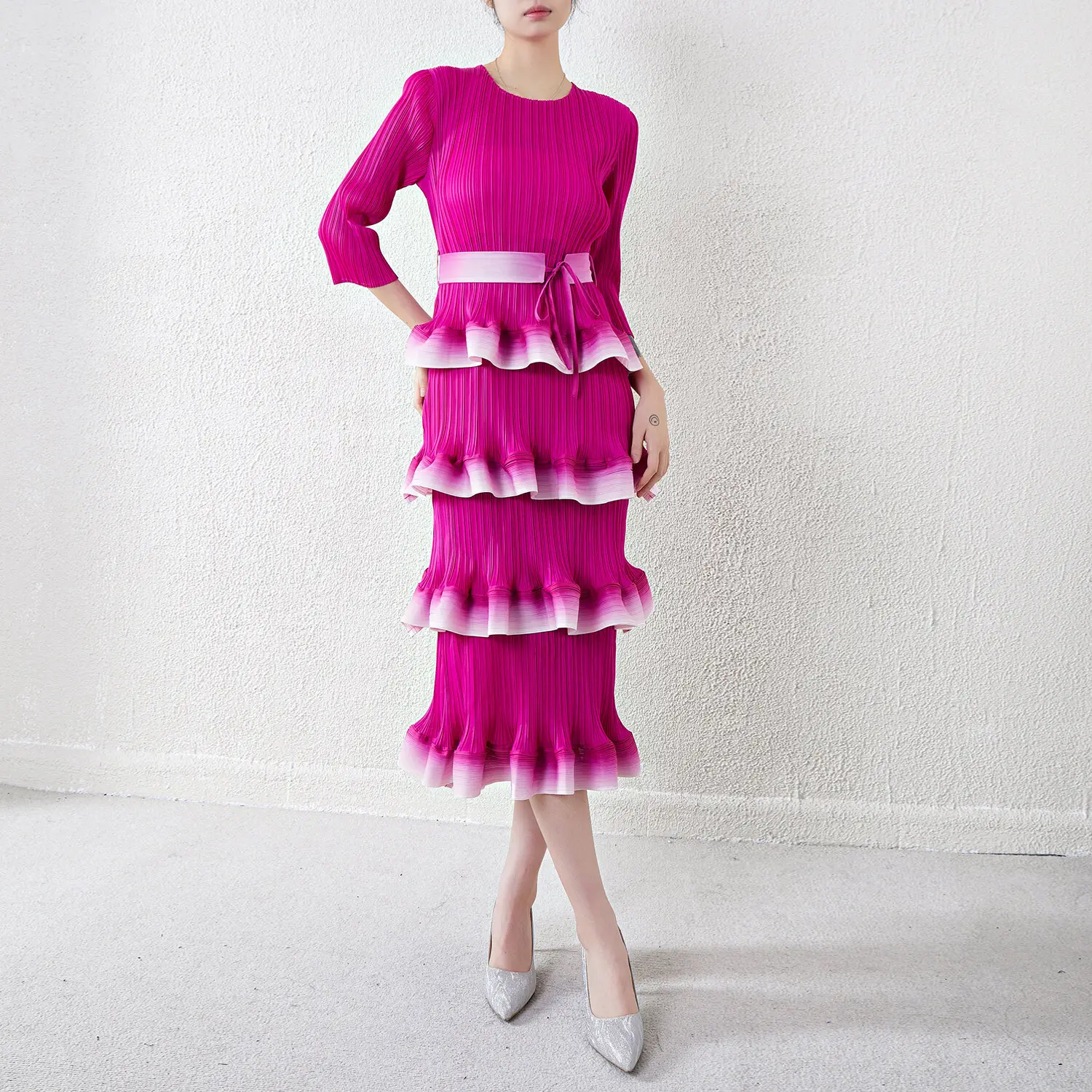 Red Pleated Gown Fast Shipping to Over 200+ Countries & Regions. by Pleats Clothing 4