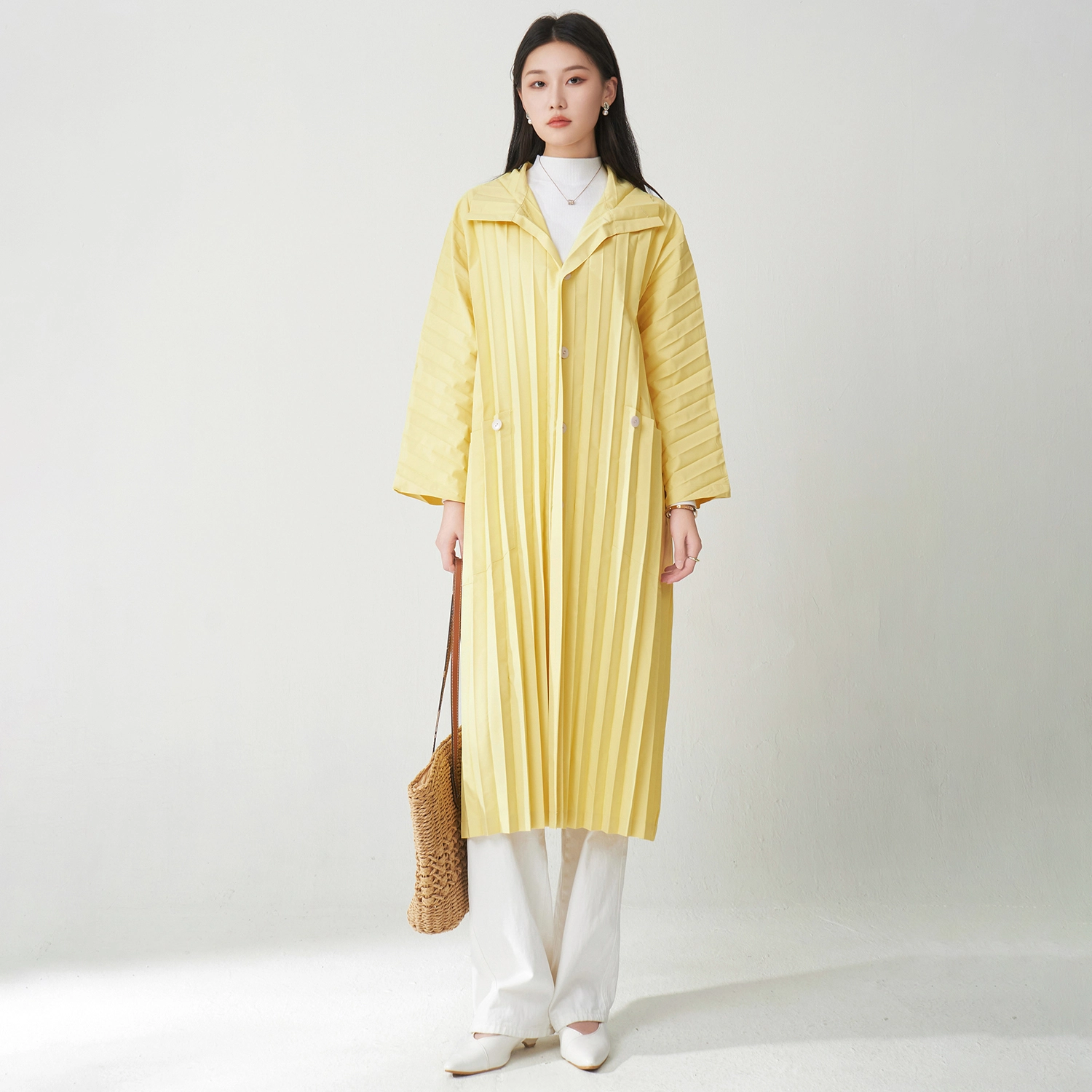 سترة مياكي الجديدة لخريف 2025، سترة نسائية عالية الجودة، معطف متوسط ​​الطول، بتصميم بريطاني أنيق 1