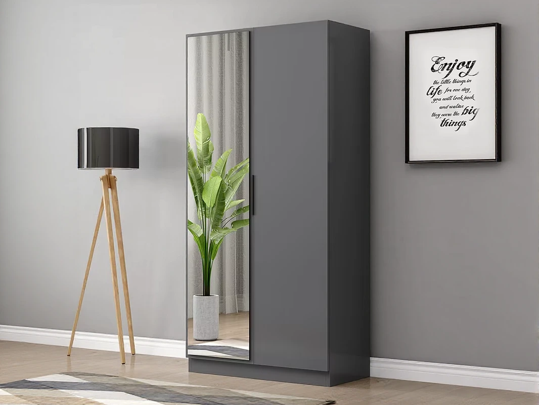 House de guarda -roupa segure quarto pequeno apartamento com espelho 1