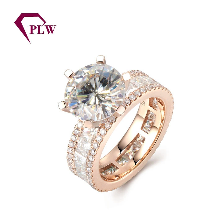 14K Rose Gold Moissanite Gemstone Dinger Ring Designs 1