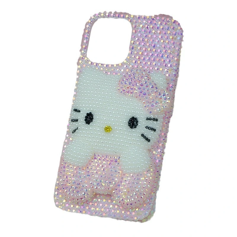 Rhinestone Pink Jelly Drill Tummy Cat Phone Case For Apple 7plus 11 12 13 14 Promax Xs Max 1