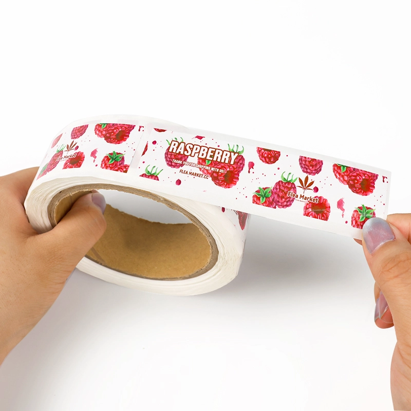 Waterproof Vinyl Bottle Labels with Printed Logo on Adhesive Roll 1