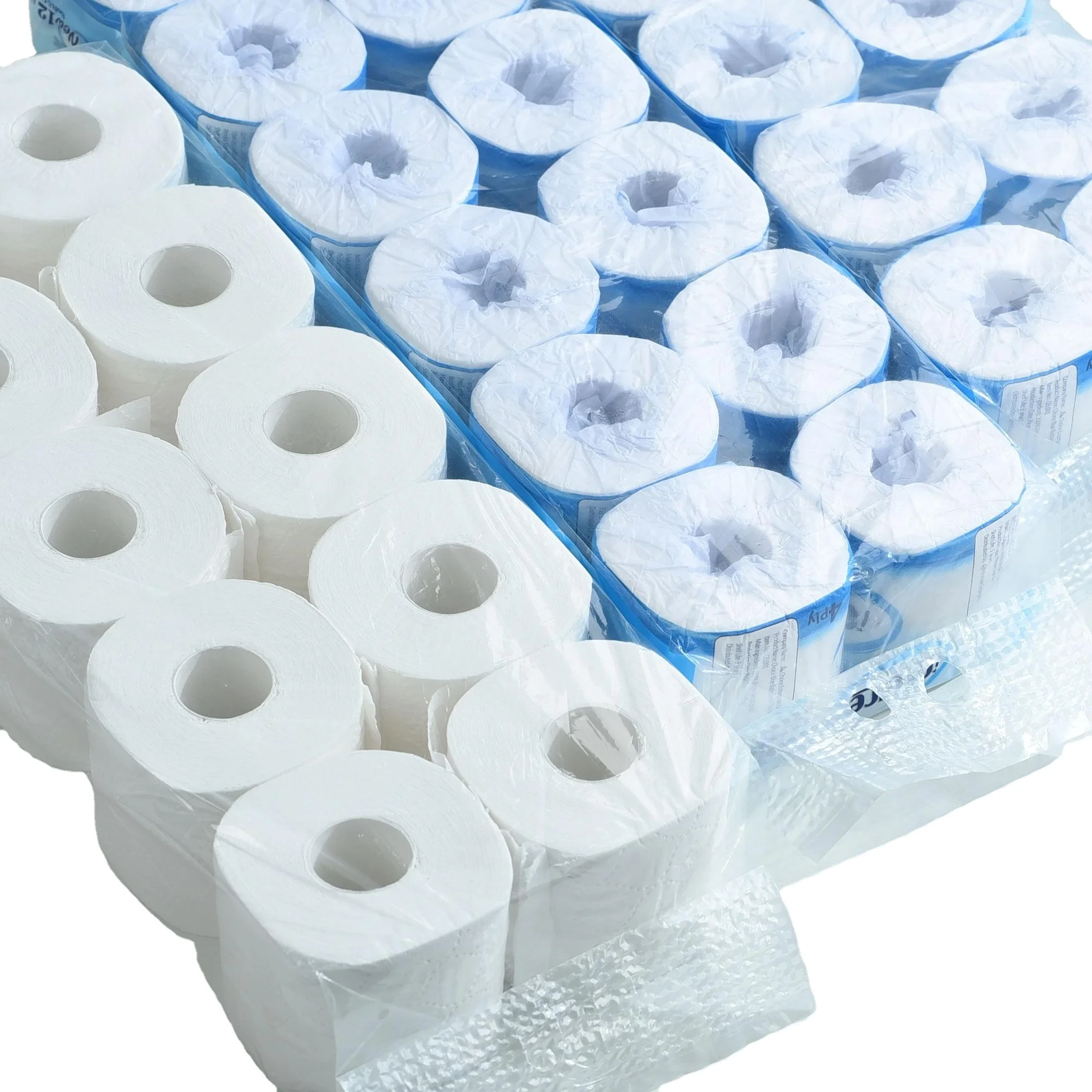 White Virgin Wood Pulp Toilet Tissue Paper Rolls - Custom Printed Soft Embossed 1