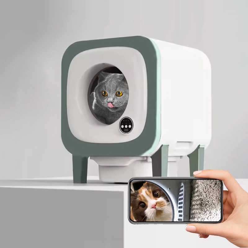 Automatic Cat Toilet Mobile Phone Control Electric Cat Smart Litter Box Large Capacity 72 L Self Cleaning Litter Box Factory 1