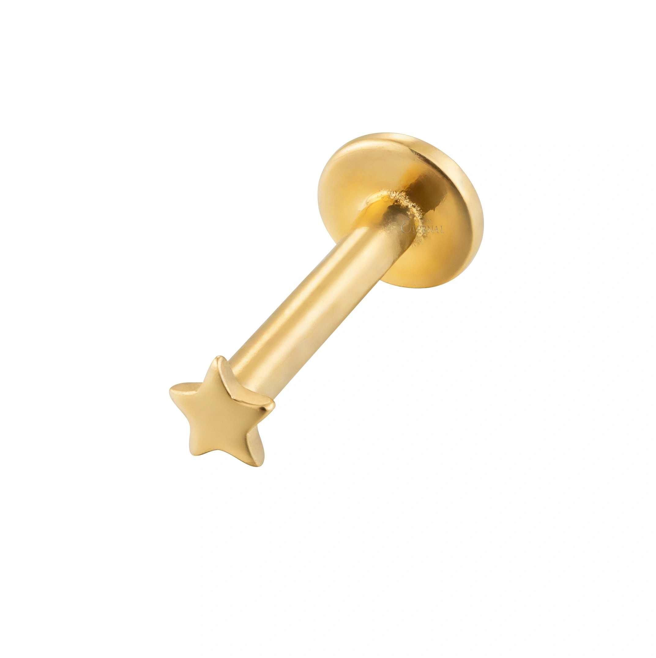 Eternal Metal 14k Solid Gold Star Shaped Internally Thread Labret Piercing Jewelry 1