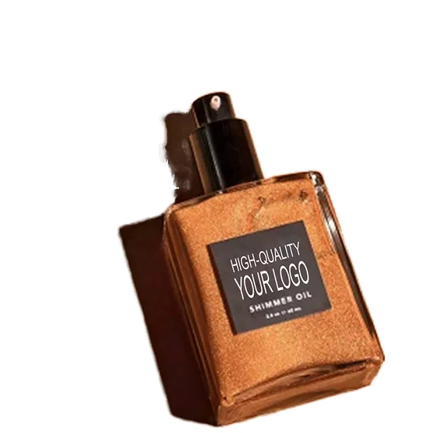 Mlm Custom Makeup Private Label Facial Liquid Highlighter Primer Shimmer Face Body Cream Body Shimmer Oil 1