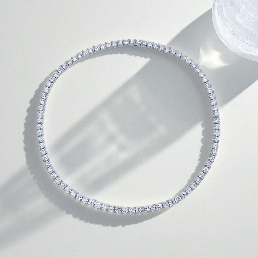 Dk 18k Tennis Necklace Lab-grown Diamond With 18k Gold Wedding Party Gift Direct Factory Offer 1