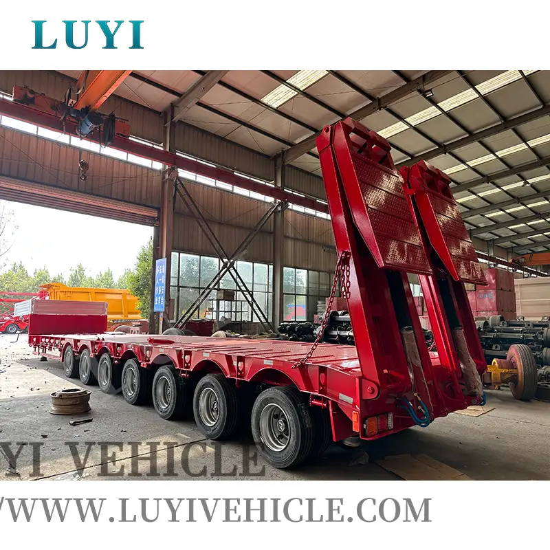 Customizable Low Bed Semi Trailer 7 Axles 100 Ton Capacity 1