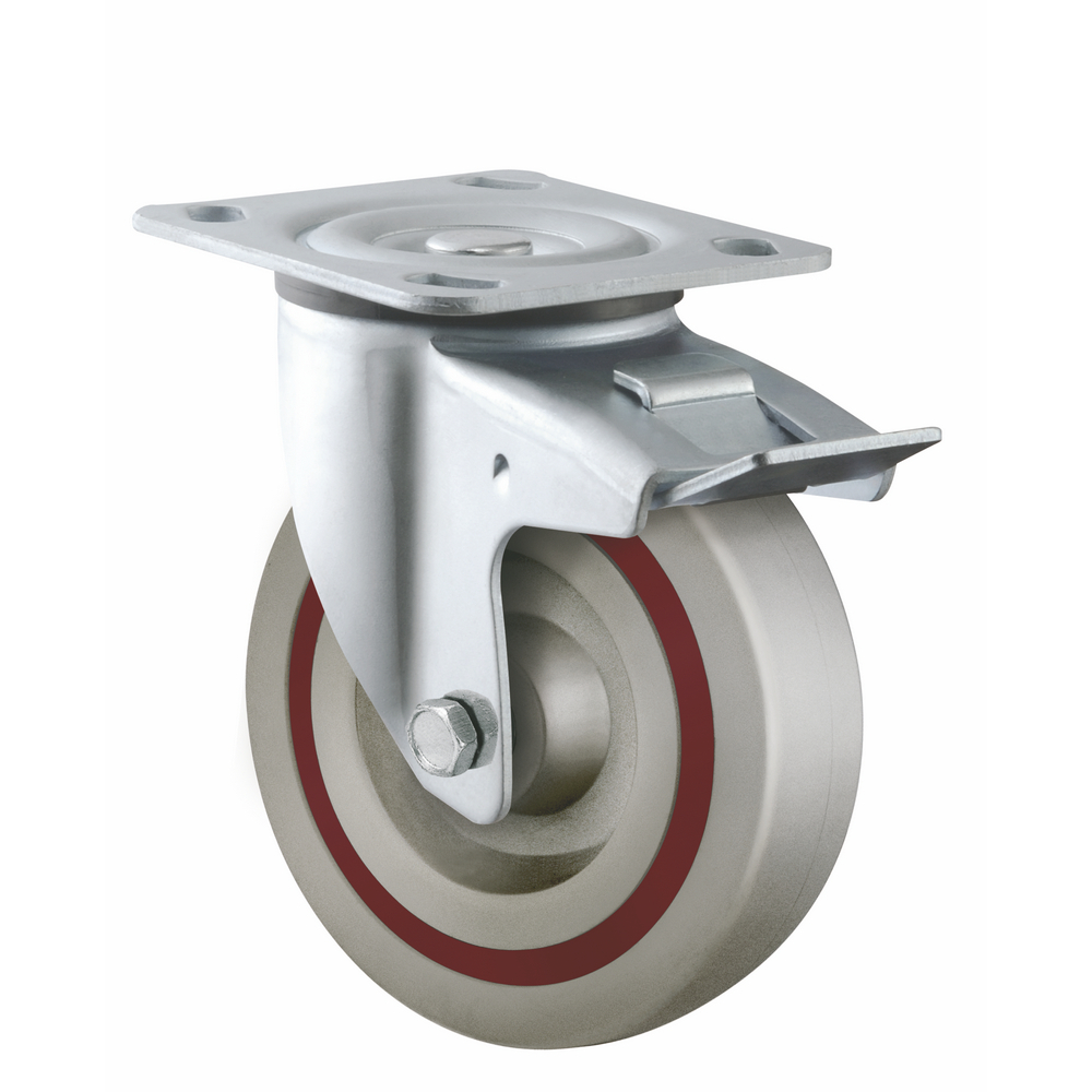 European Style 4 5 160-200kg Load Capacity Tpr Polypropylene Roller Bearing Swivel Brake Medium Heavy Duty Casters 1