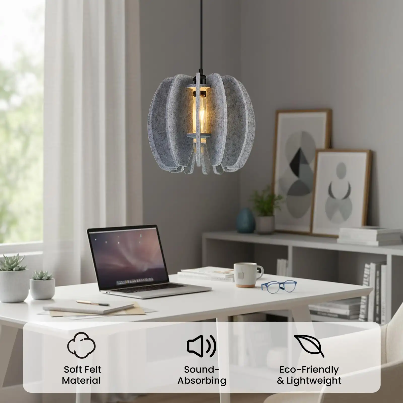 Sound-Absorbing Acoustic Felt Lampshade | RooAoo 1