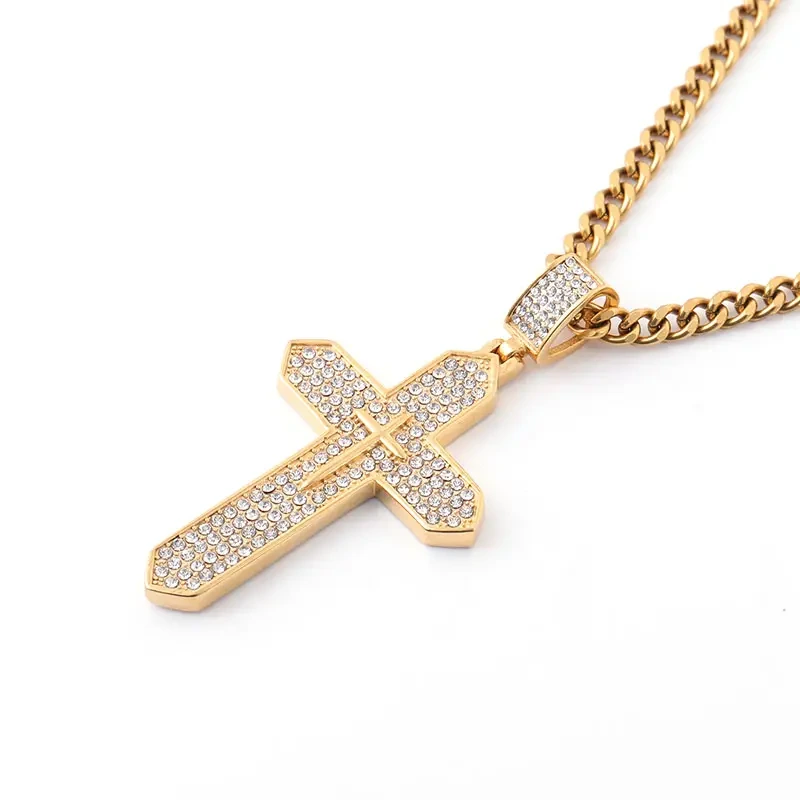 Pass Diamond Tester Vvs Charm Iced Out 925 Silver Letter Name Cross Initial Necklace Custom Hip Hop Rock Moissanite Pendant 1