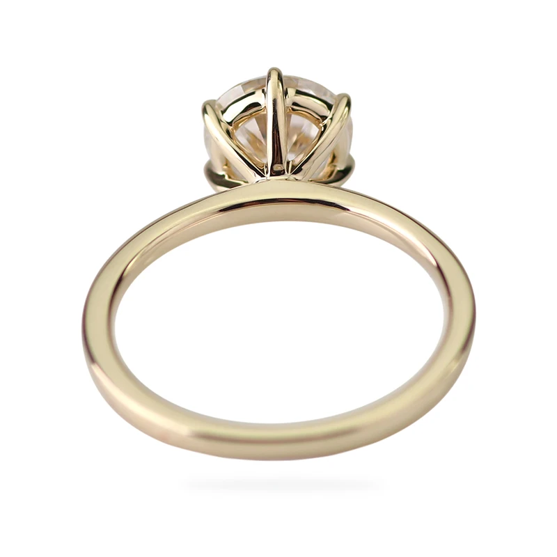 Bague de fiançailles classique en moissanite solitaire à 6 griffes 1,5 ct DEF/VVS H<000000>Une bague de fiançailles en moissanite en 14 carats/18 carats 11