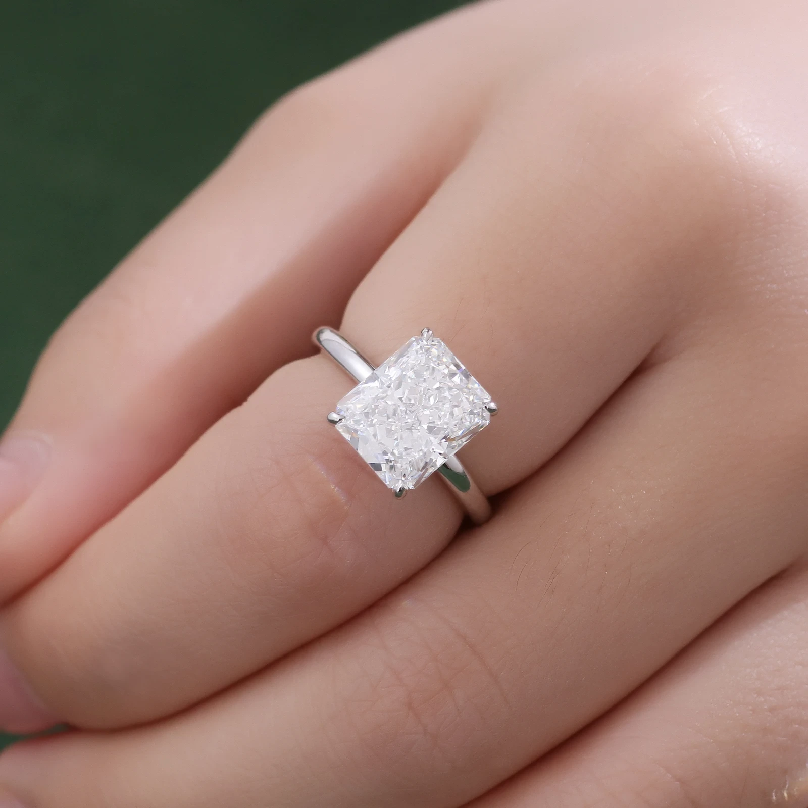 Bague Solitaire Provence Haute Qualité 2.carats Lab Radiant Brilliant Cut Moissanite Vvs2 10k Gold Fine Jewelry 1