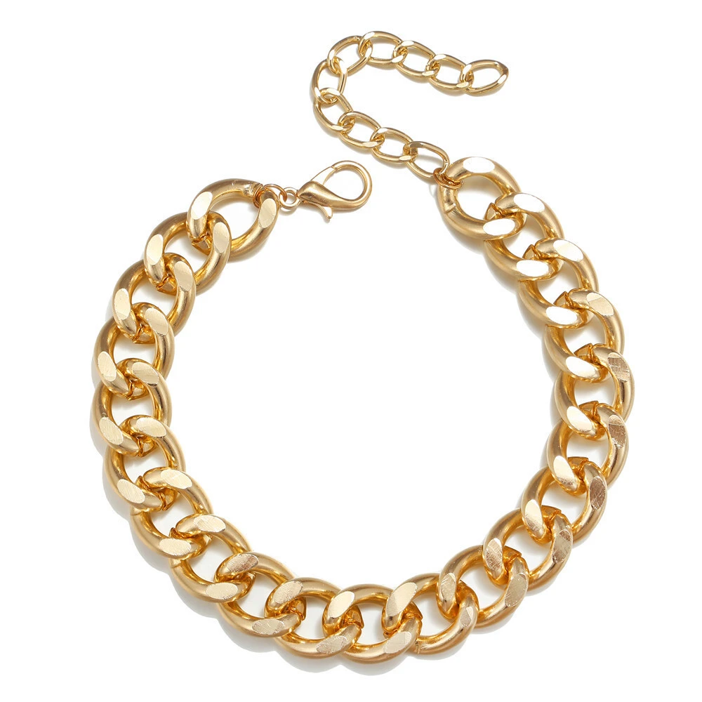 New Exaggerated Stainless Steel Thick Necklace Fashionable And Versatile Charming Style Gold Necklace For Man And Women 1