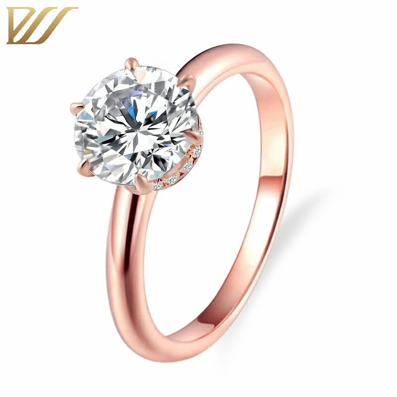 Bague de fiançailles de mariage en or jaune rose de 10 km 1