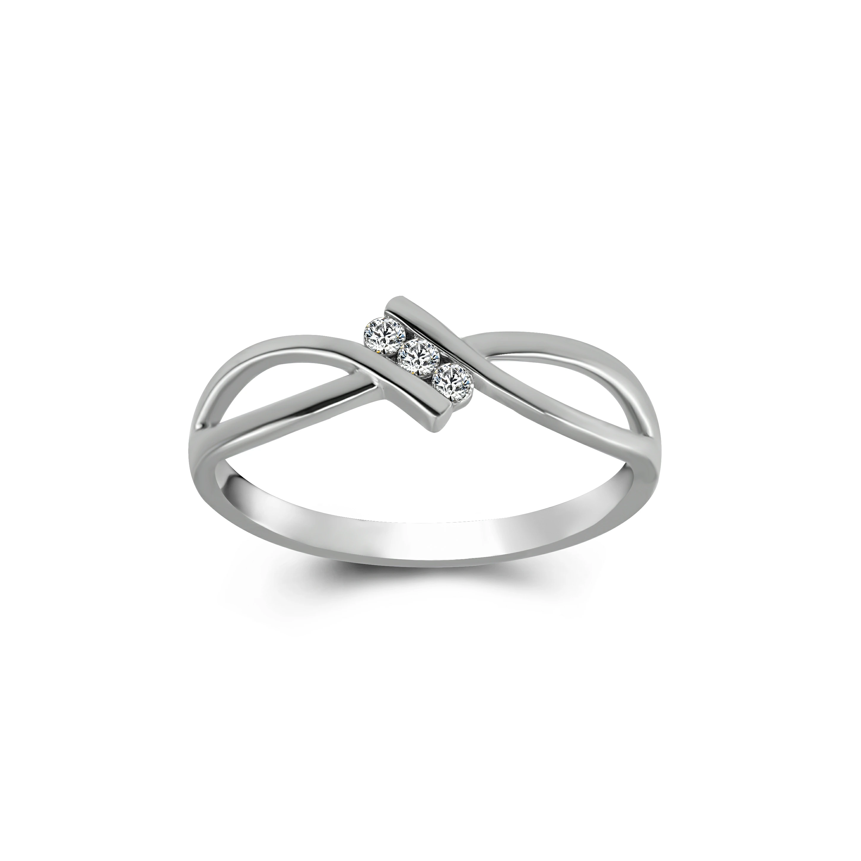 Bague de fiançailles 1,7 mm x 3pcs Round Moissanite Engagement Bague de fiançailles féminine platine argentée 1