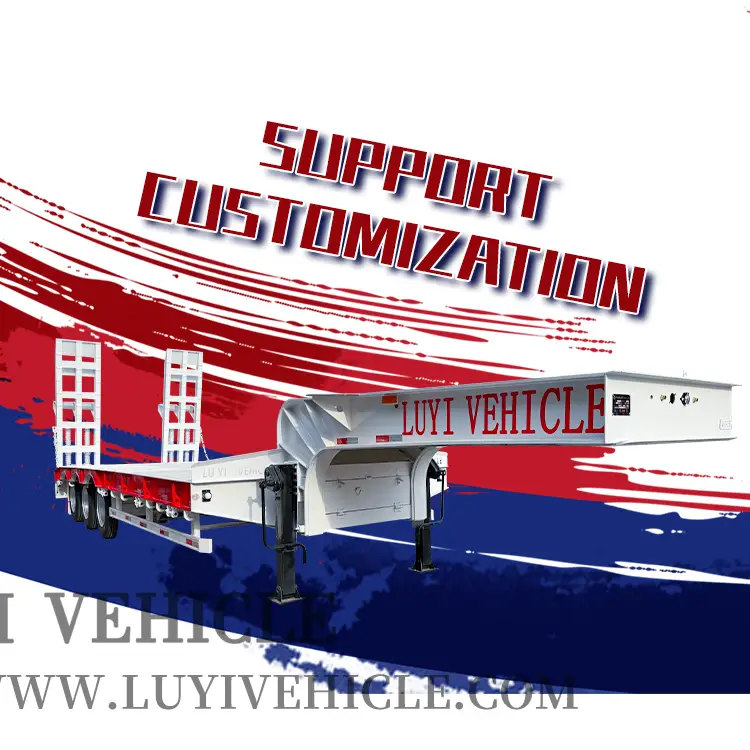 40T 3-Axle Gooseneck Lowbed Trailer for Heavy Machinery Transport 1