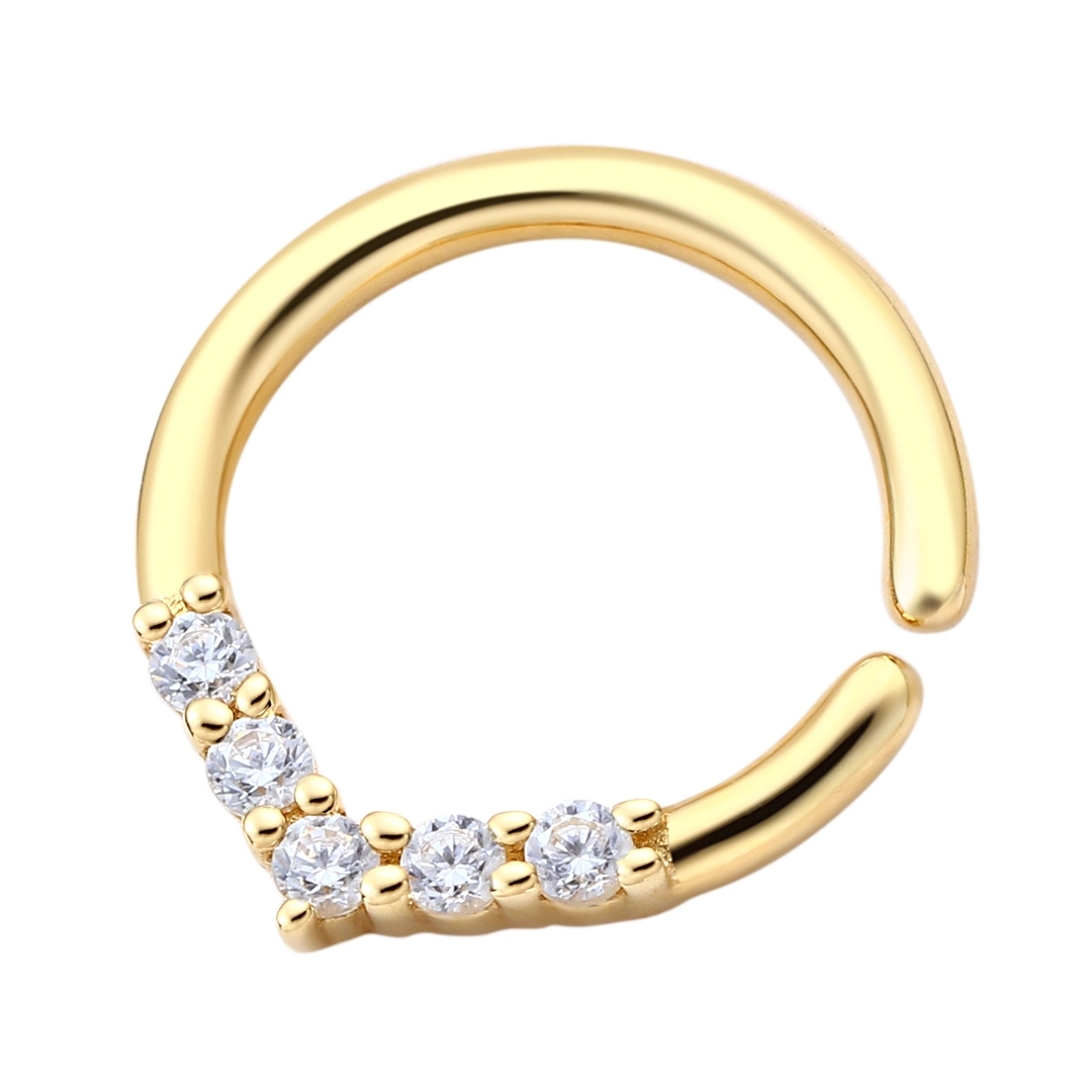 Eternal Metal 14k Solid Gold Frontside 5a Cz Paved Seamless Ring Ear & Nose Hoop Ring Belly&labret Piercing Jewelry 1