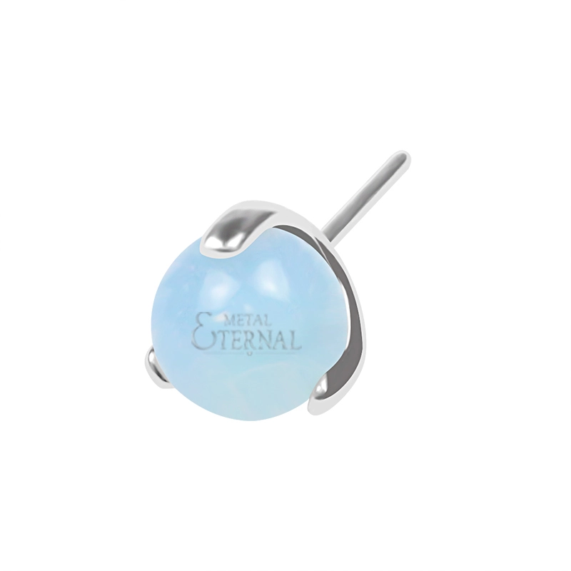 Eternal Metal Astm F136 Titanium Oplite Stone Tops Threadless Ends Labret Nipple Body Piercing Jewelry 1