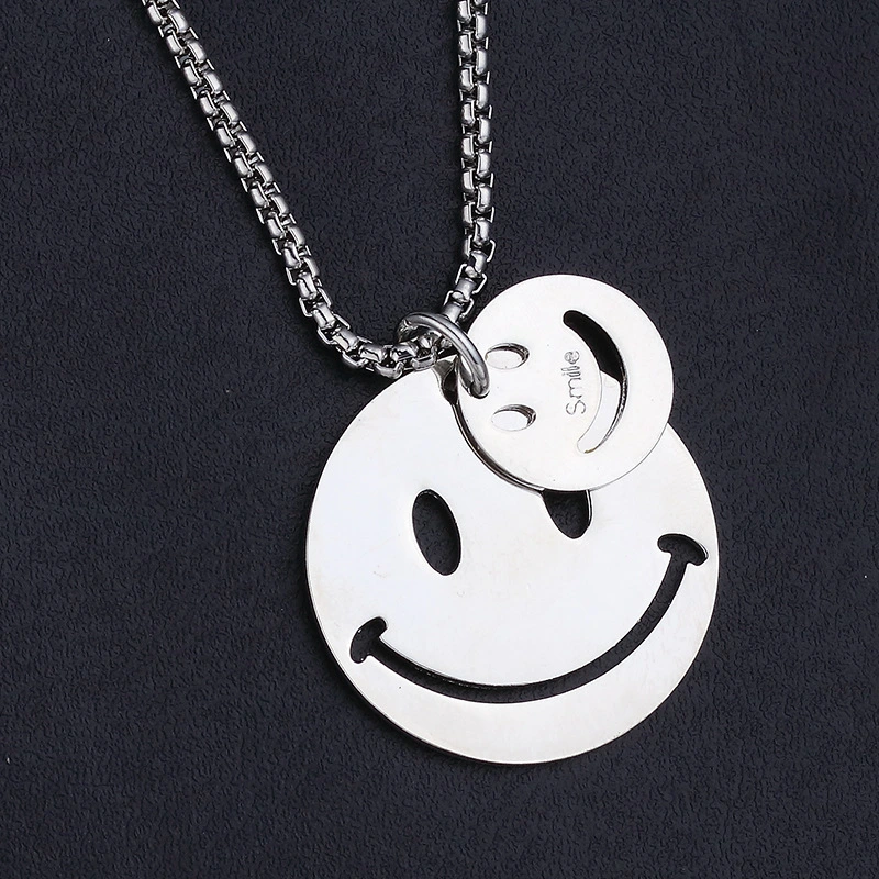 Punk Chain Robot Dinosaur Smile Face Skull Ship's Anchor Pendant Alloy Necklace 1