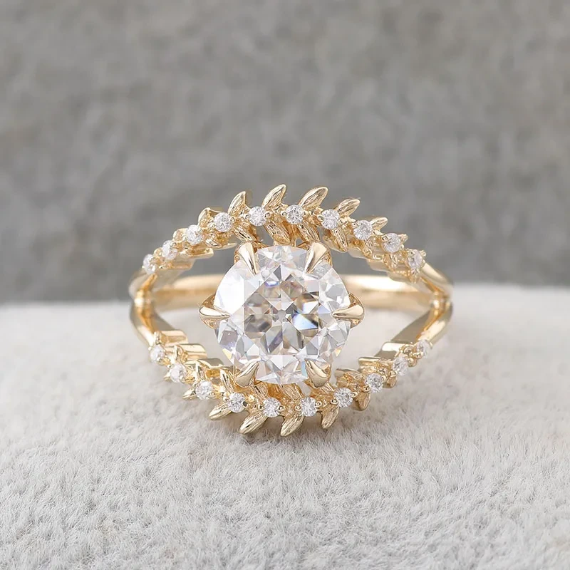 Provence Real 10k Yellow Gold 2-3CT VVS ROND RAGNE ENVIEN COUPE MISSANITE DIAMOND RING POUR MARER CONDIONNES DE BIJETS ANNIVERSAIRES 1