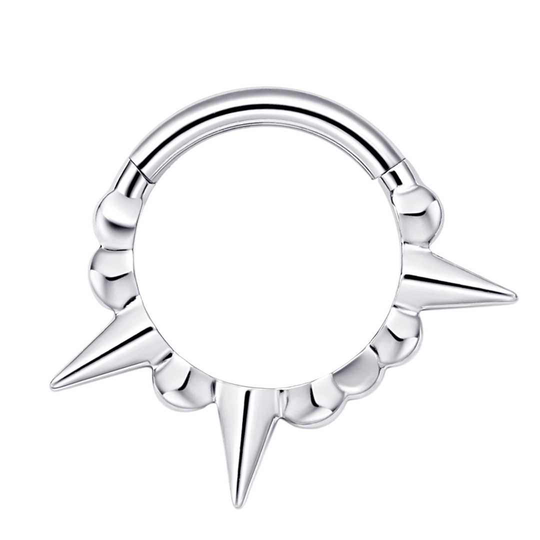 Eternal Metal Astm F136 Titanium Delicate Unique Hinged Segment Uneven Spike Shape Clicker Piercing Jewelry 1