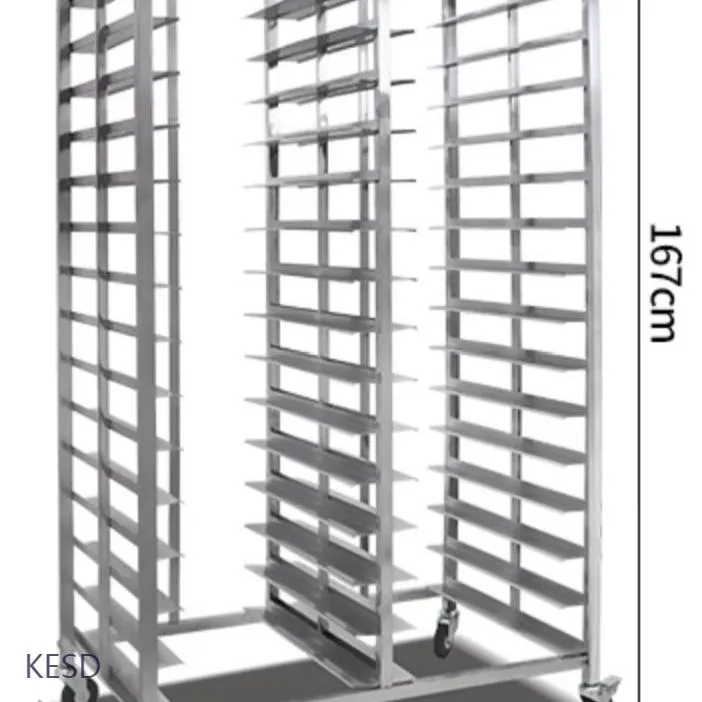 Stainless Steel Aluminum Bread Tray Cart for Bakery Delivery Hotel Suitable Bread Trolley 2