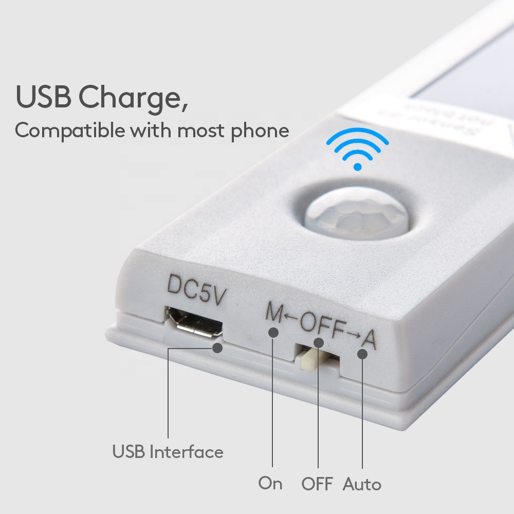 Rechargeable Motion Sensor 40CM 60CM Kitchen Showcase Dimmable USB Rechargeable LED Cabinet Light 8