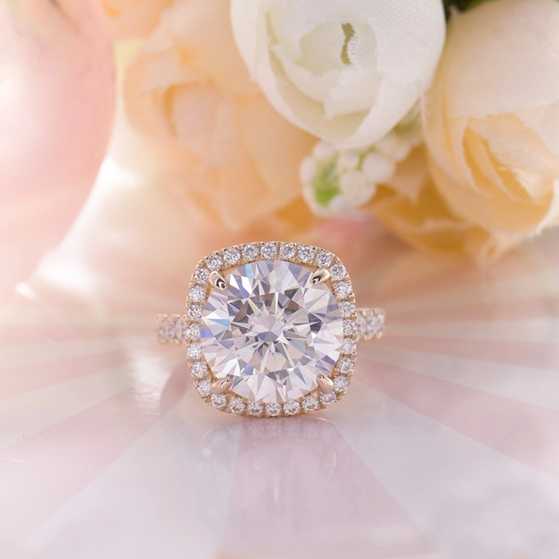 البيع الساخن 2 وسادة CT Cut Moissanite Diamond Rings 18k 14k 10k 1