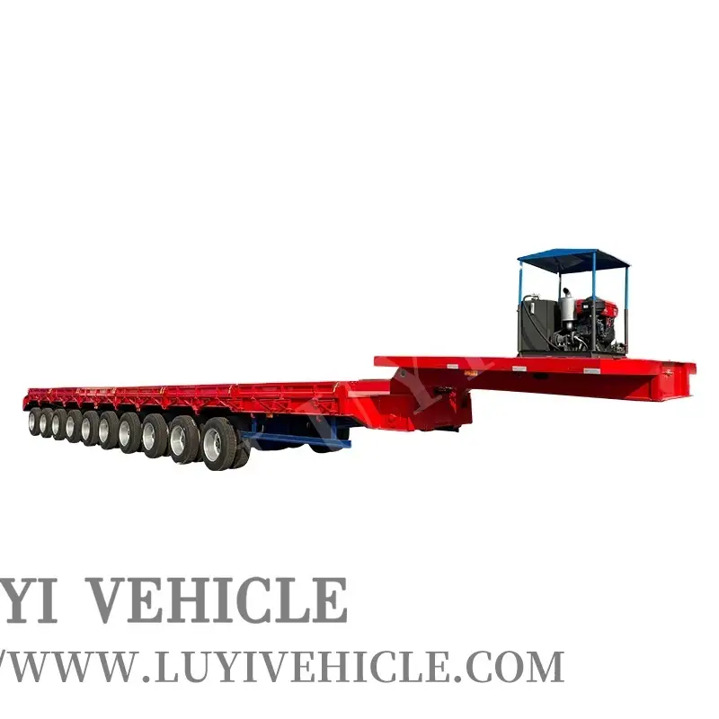 10 Axles Hydraulic Gooseneck Low Bed Semi Trailer 1