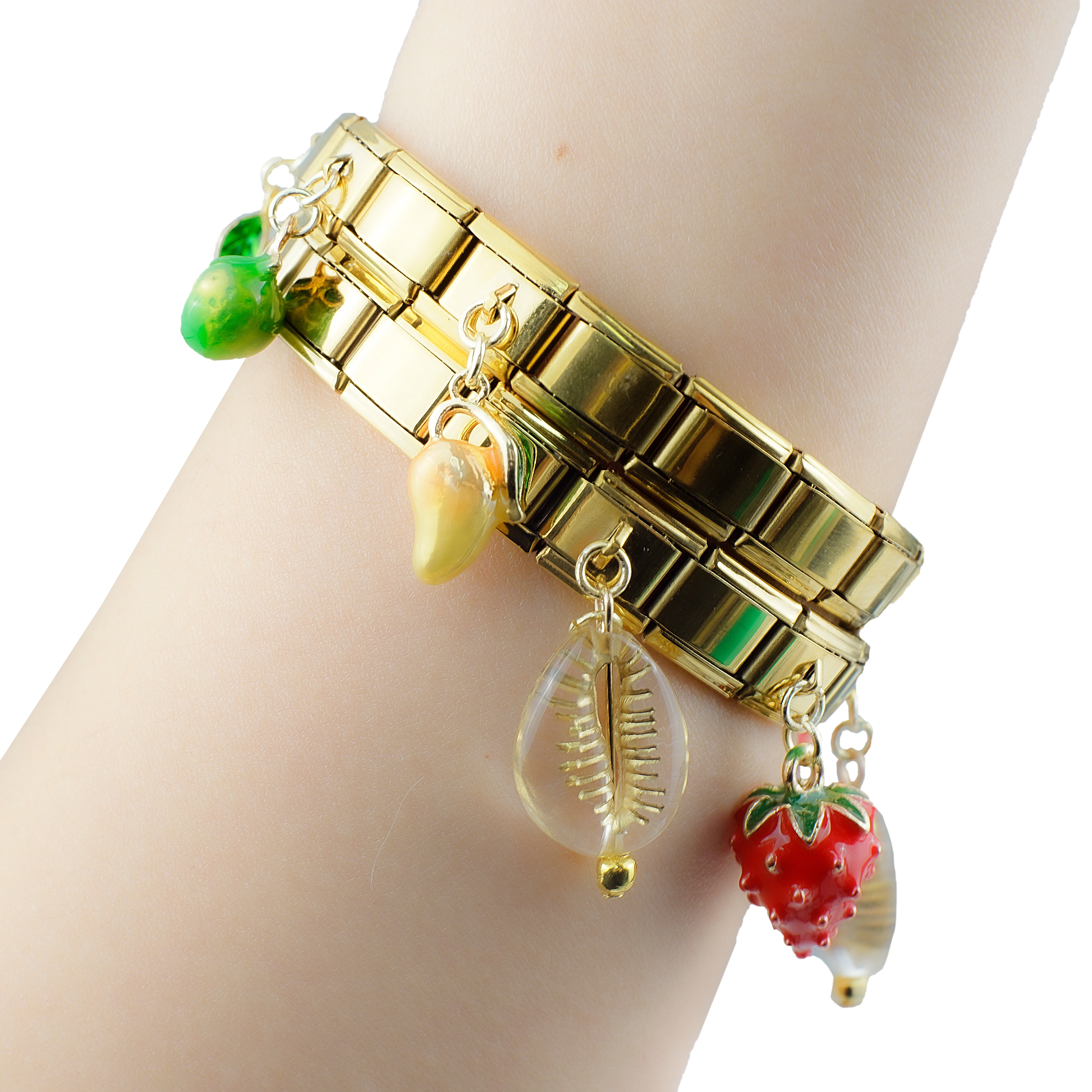 2025 Diy Personalized Fruit Series Pendant 304 Stainless Steel Italian Charm Bracelet 9mm * 10mm Module 1