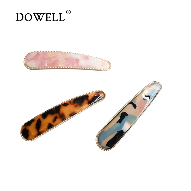 Dowell 한 단어 클립 아세테이트 시트 헤어 액세서리 아세테이트 작은 머리 스프링 클립 1