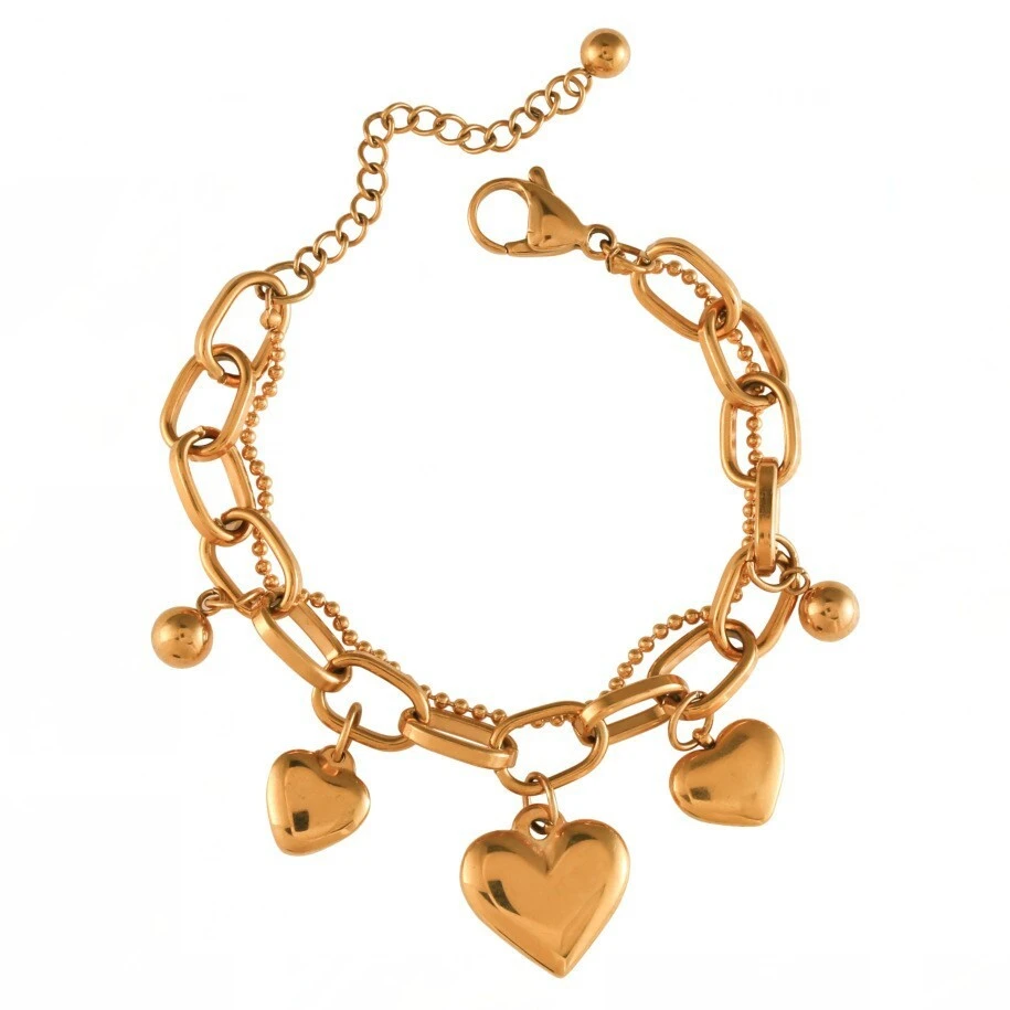 Hot-selling Gold Stainless Steel Bracelet With Diy Oil Drop Pendant And Adjustable Design For Women 1