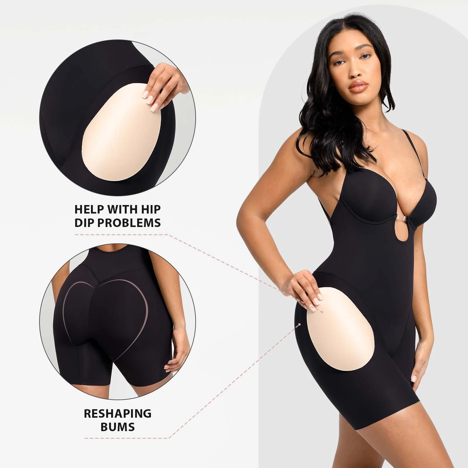 Body sin costuras con efecto levanta glúteos para mujer, de venta directa de fábrica. 1