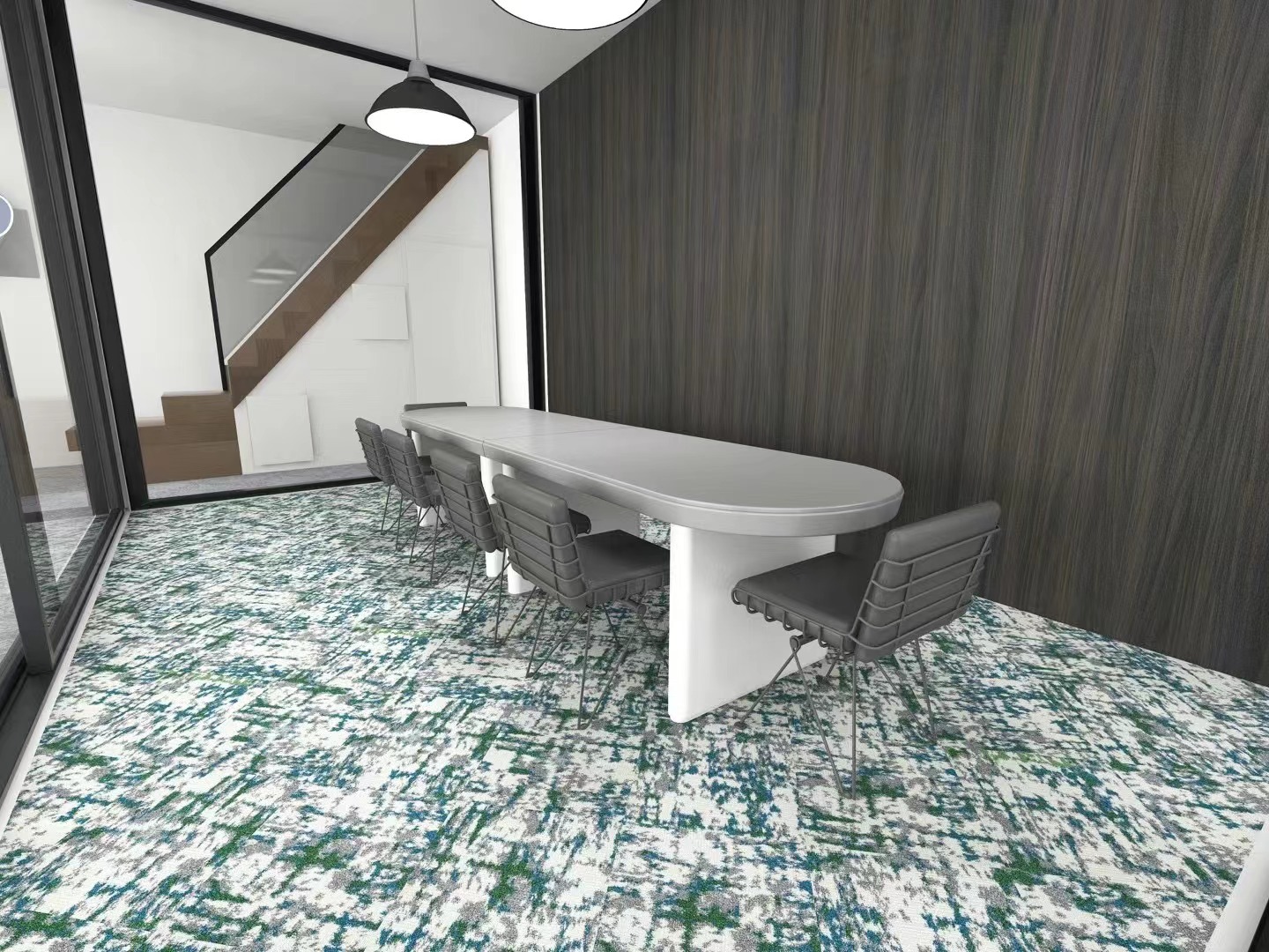 Custom Loop Pile Polypropylene Carpet Tile 50x50 cm Office Tile 3