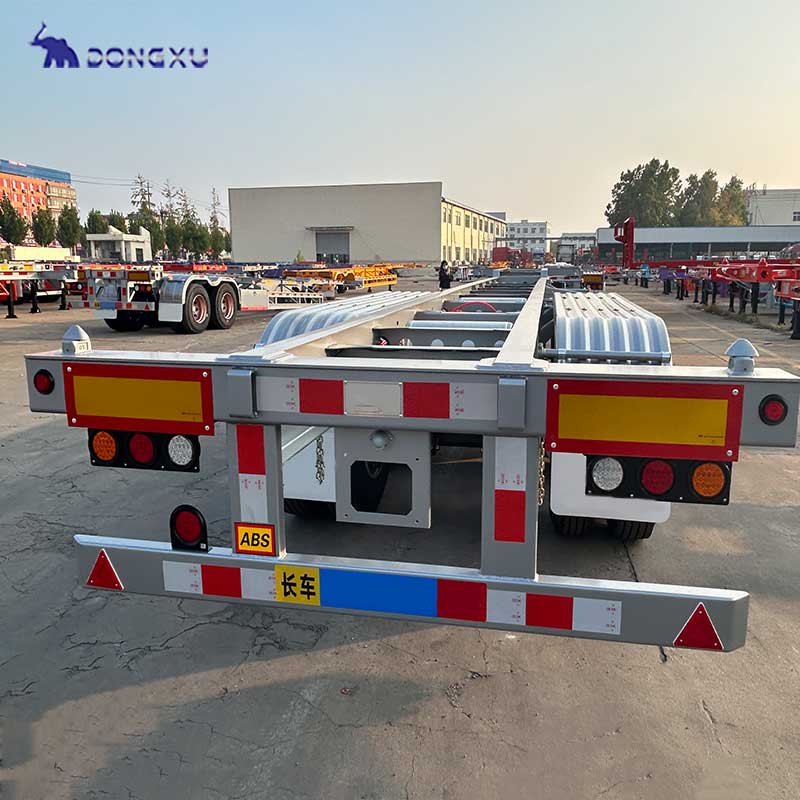 China Factory 3 Axles 20ft Skeleton Trailer 40ft Container Skeleton Semi Trailer Container Chassis For Sale 6