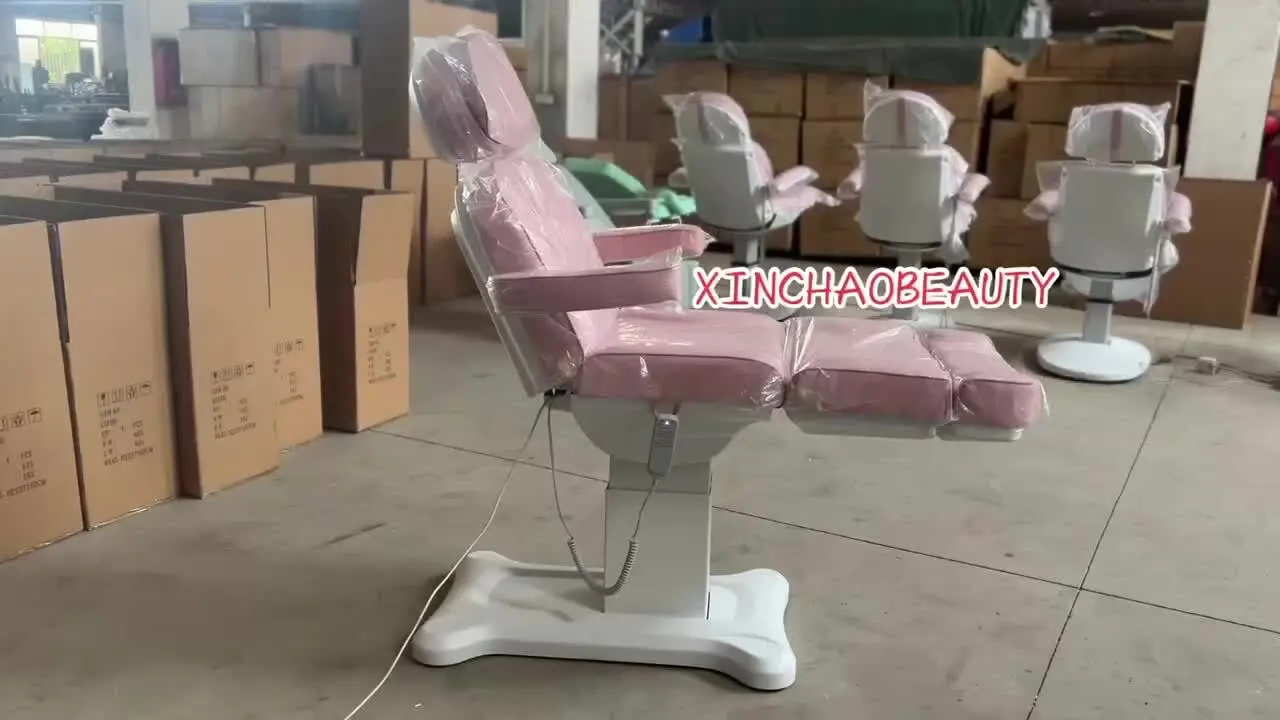 Electric Massage Bed Medium-Density Sponge for Beauty Salons Three Motors Adjustable Backrest Legrest Foldable 1