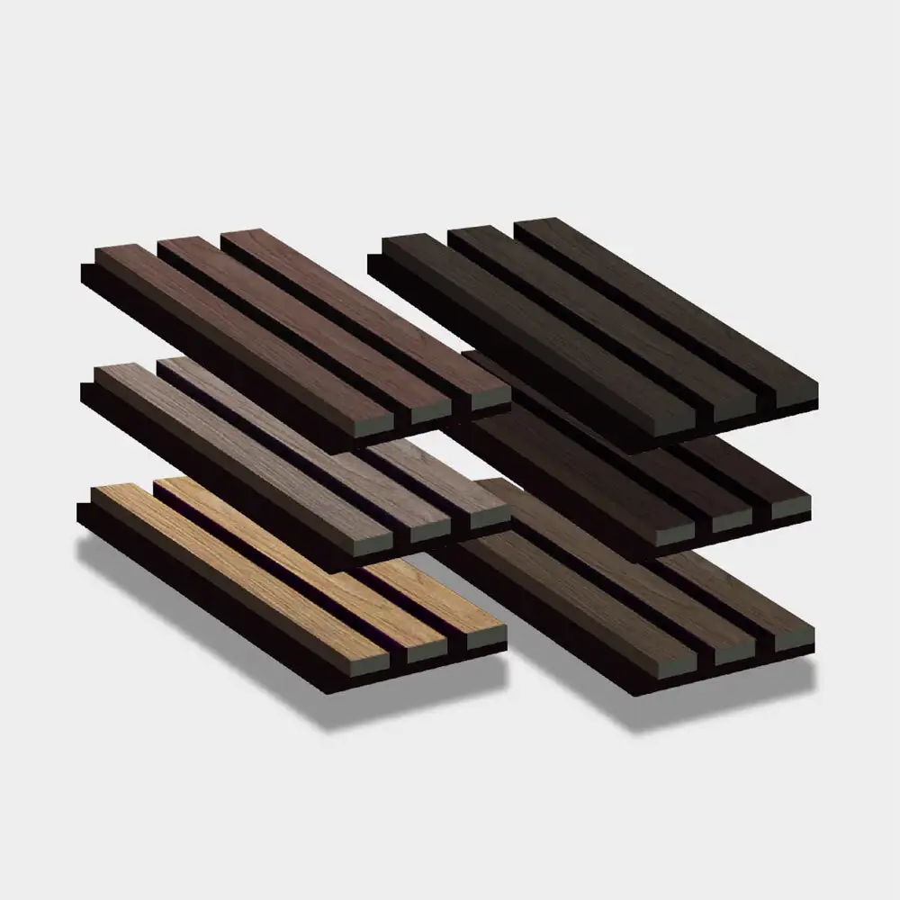 Természetes faléces akusztikus panelek előszobába, hálószobába, szállodába és apartmanba 3D modellel 1