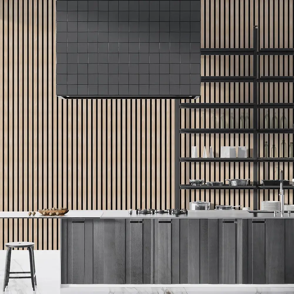 Custom Soundproof Akupanel Wood Veneer Slats EUDR Certified Acoustic Wall Panels 1