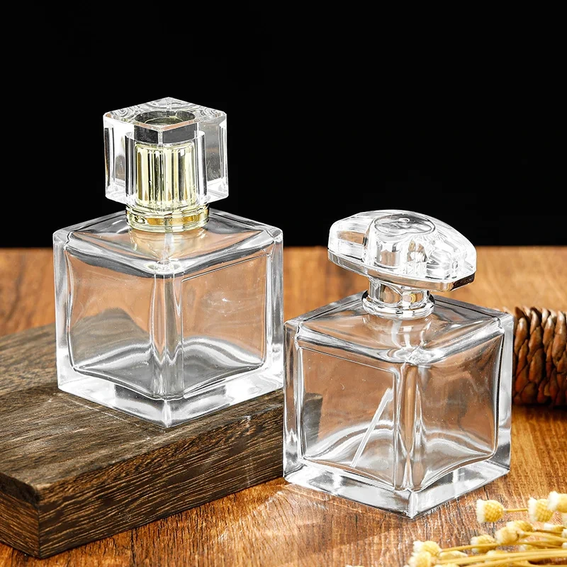 100ml Custom Square Empty Perfume Bottle with Cap - Wholesale Luxury Stock 1