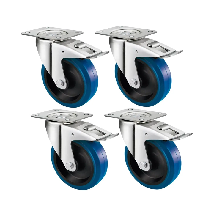 125mm 5 Inch Heavy Duty Caster Wheels Industrial Rubber Cart Wheels For Workbench 1