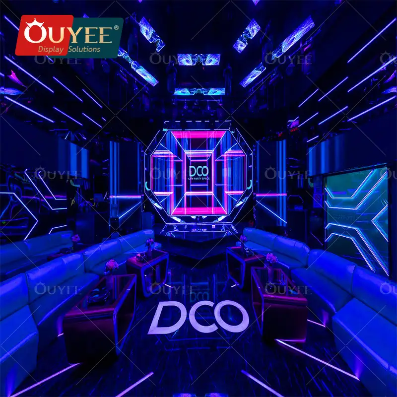 طاولة مكعبة بإضاءة LED، أثاث بار مناسب للنوادي الليلية، الكاريوكي، وصالة الشيشة. 1