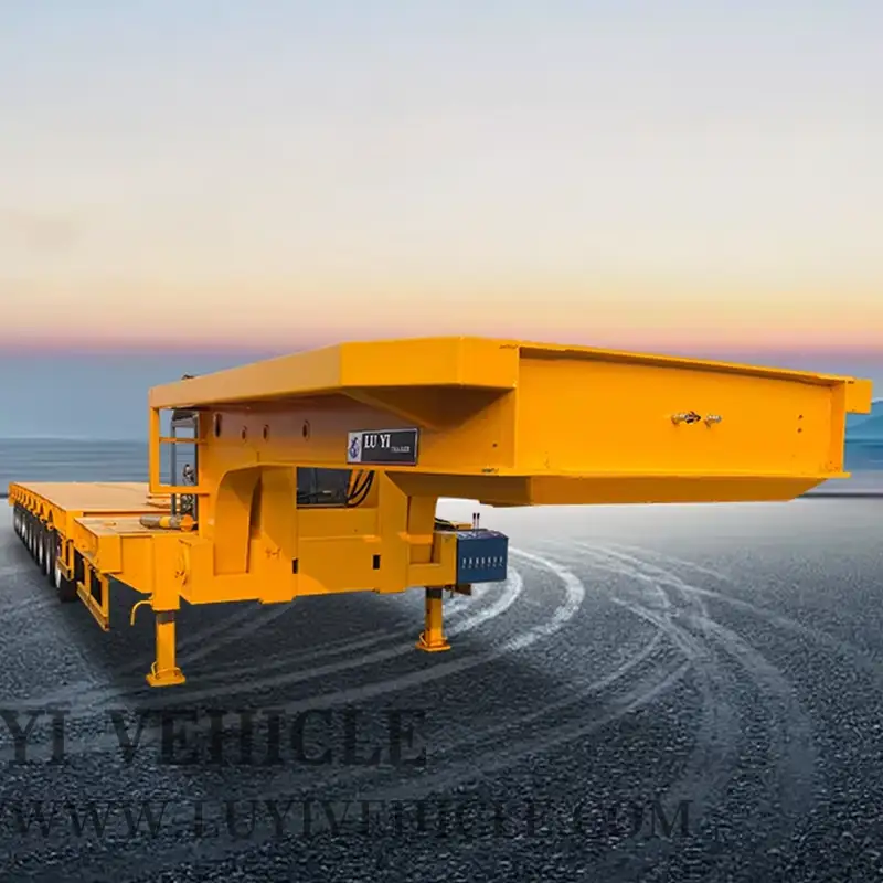 Semirremolques de plataforma baja de 10 ejes y 120 toneladas para trabajo pesado 1