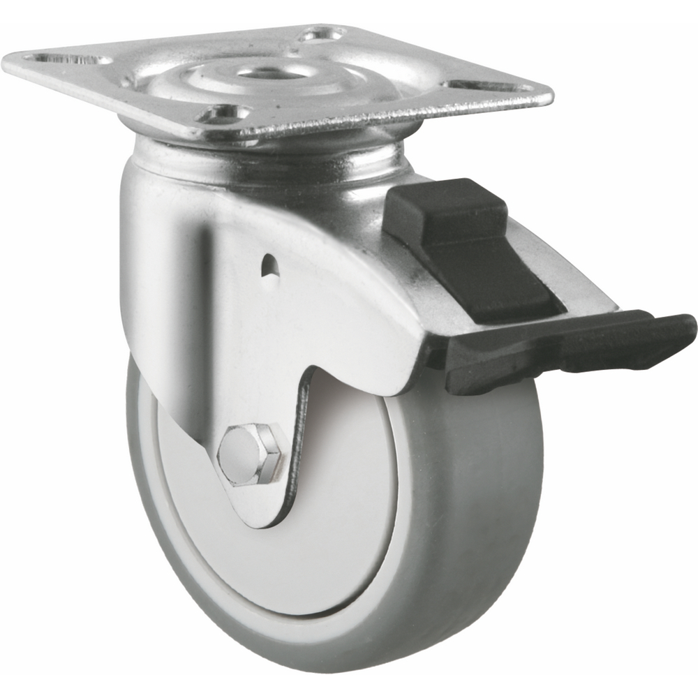 Best Selling Stainless Steel Sus304 Institutional 50mm Ball Bearing Castor Thermoplastic Rubber Anti-rusting Caster Wheel 1