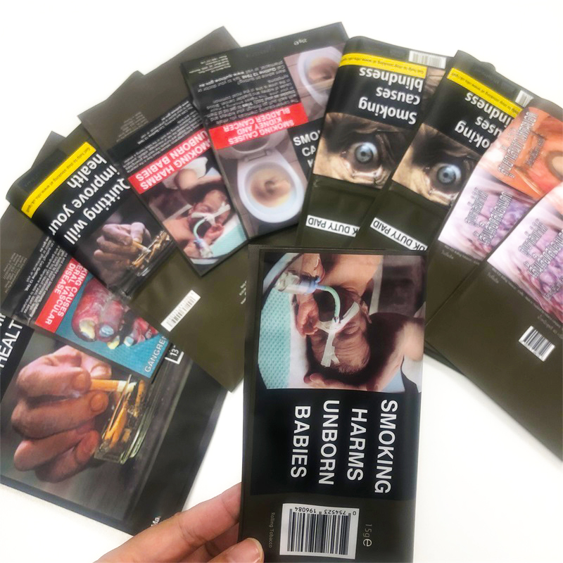 Resealable Plastic Zipper Seal Bag Smoking Leaf 25g 50g 100g Tobacco Packaging Pouch For Loose Leaves 5