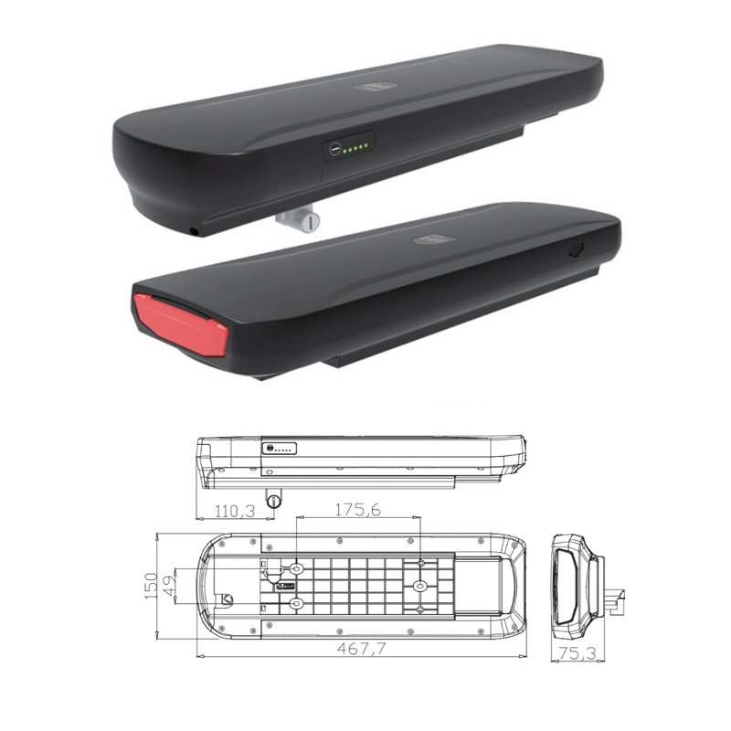Factory Sales 36v 10ah 13ah 17ah Electric Bike Battery For Phylion Joycube Wall-es Xh370-13j Ebike Akku Rear Rack Battery 1