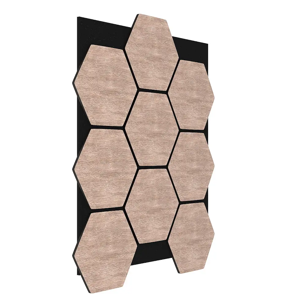 Wooden Hexagon Honeycomb Acoustic Panels 3D Felt Sound Absorbing Wall Panels 1