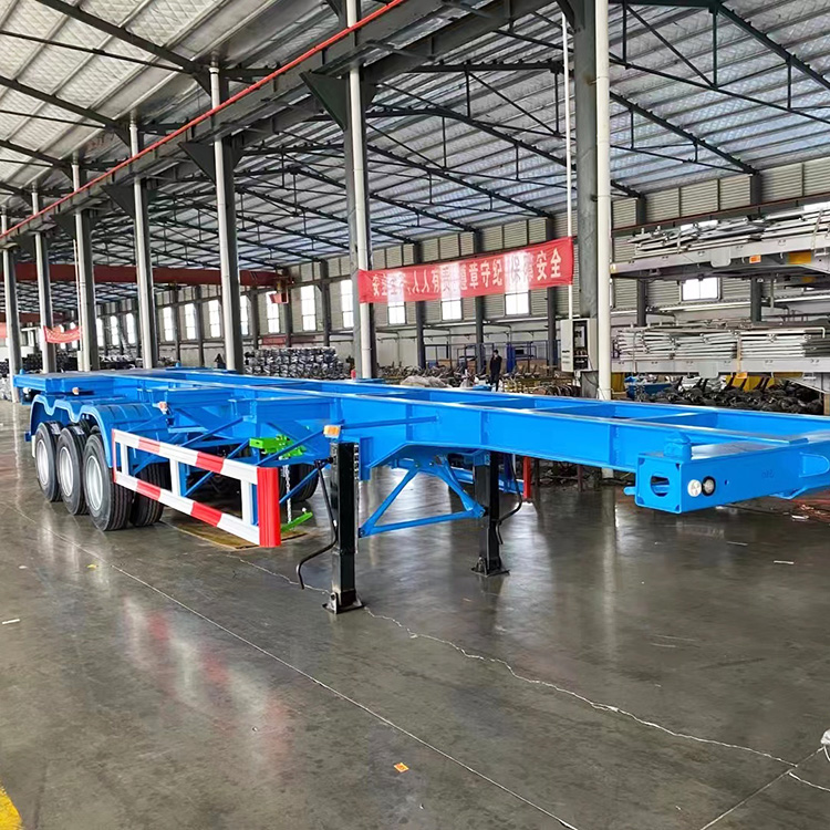 3axle 20- 40 Ft 50ton Extendable Sliding Skeletal Chassis Skeleton Semi Trailer Port Truck Container Transport Trail 7