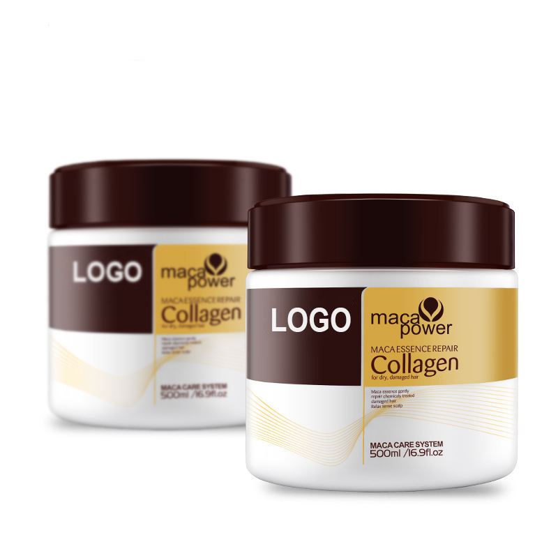Mascarilla capilar personalizada con colágeno y queratina, aceite natural orgánico para el cuidado del cabello dañado. 1